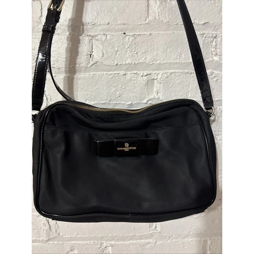 Karl Lagerfeld  Black Purse With Patent Leather‎ Accents